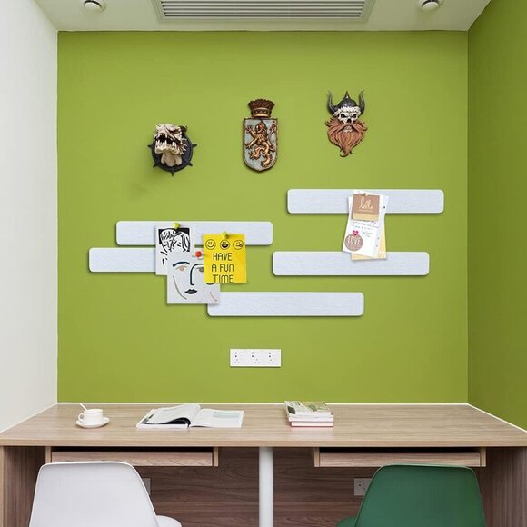 Felt Pin Board Bar 13"x2", Pack of 8 Bulletin Board Strips with 40 Push Pins, Ho - Picture 2 of 7